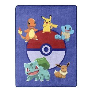 POKEMON Characters Pikachu Silk Touch Plush BLANKET THROW Bedding 46”x 60”